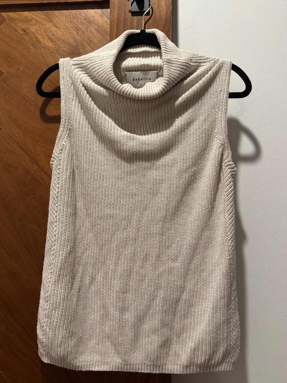 Babaton Knit Mock Neck Sleeveless Modal Blend XS